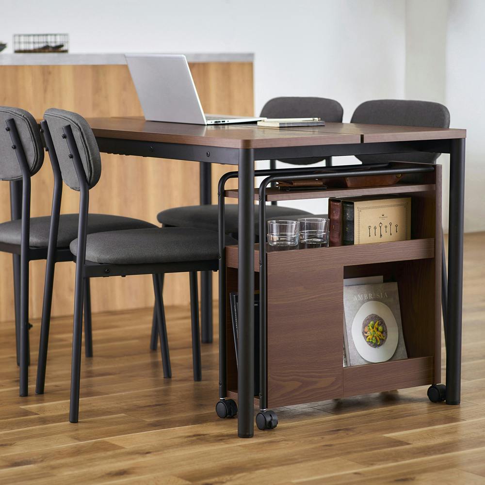 アイリスオーヤマ ダイニングワゴン DWG-196 ウォールナット キッチン