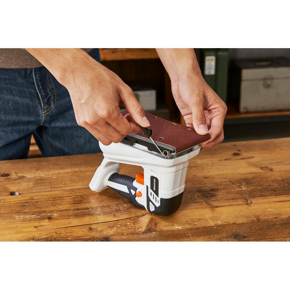 アイリスオーヤマ 充電式 オービタルサンダ ホワイト 223×92×160mm