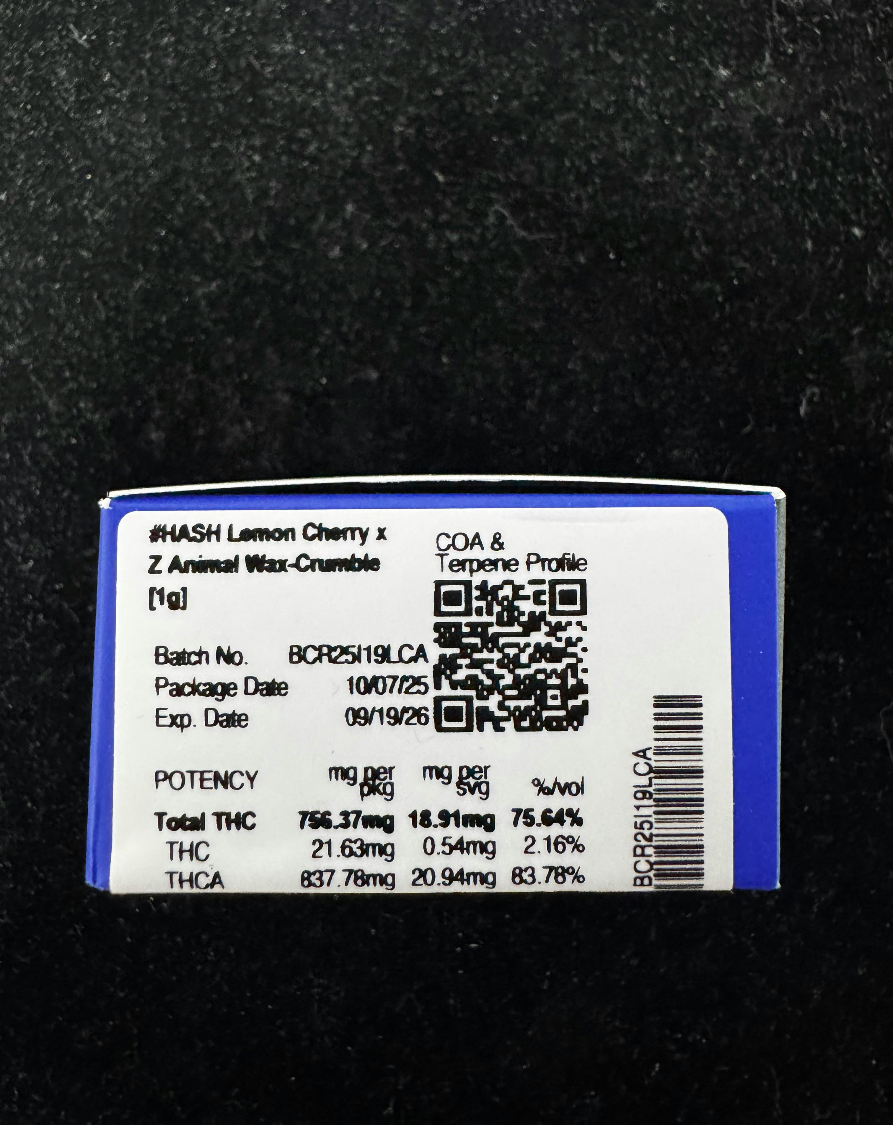 HASH - Lemon Cherry x Z Animal - Wax Budder - 1g - 1g by #HASH