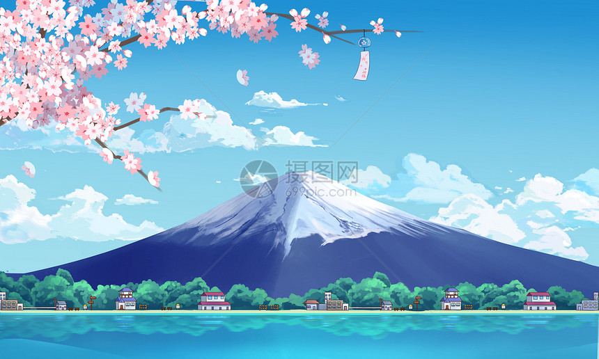 富士山插画图片下载-正版图片400217302-摄图网