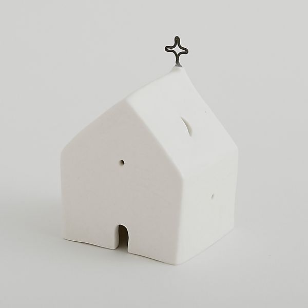 h.u.g/灯りのオブジェ kaku -三日月がぼんやり現れるハウス型オブジェ