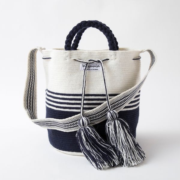 Wayuula/ワユーバッグ マリン L -ワユー族の女性たちがひと月かけて