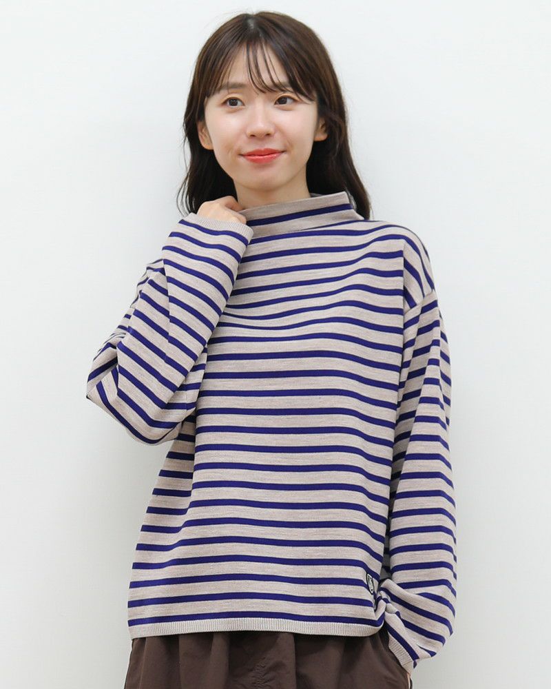 ORCIVAL］モックネックボーダーニットプルオーバー／オーシバル ｜オン