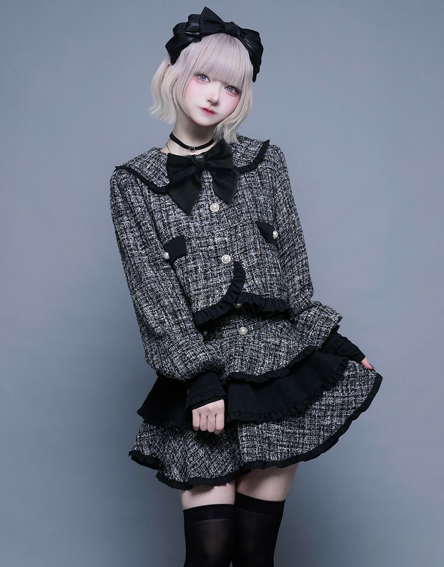 ililil【イルイルイル】令嬢地雷ちゃんツイードセーラーセットアップ/全1色