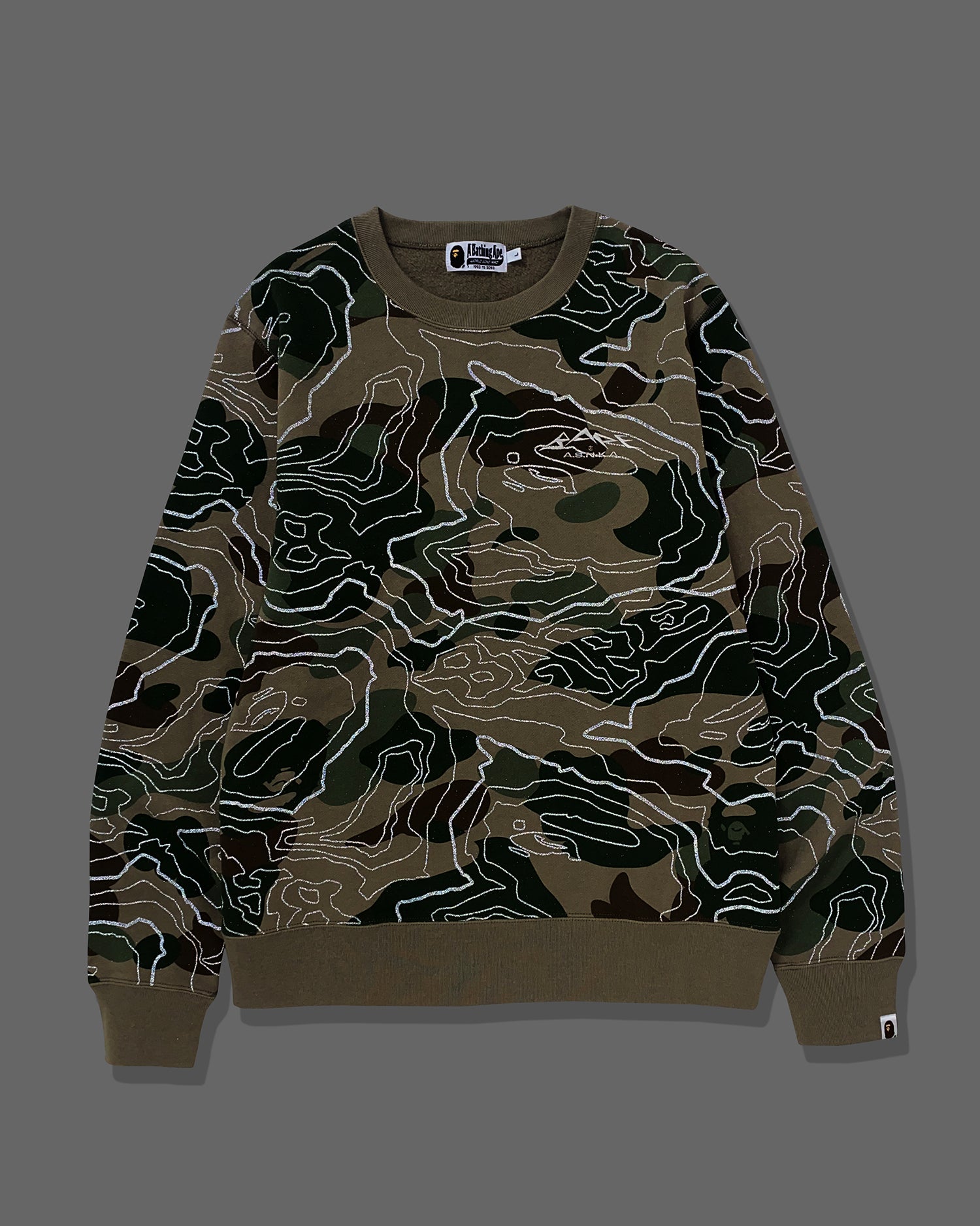 A BATHING APE® Layered Line Camo Crewneck | Bape official website