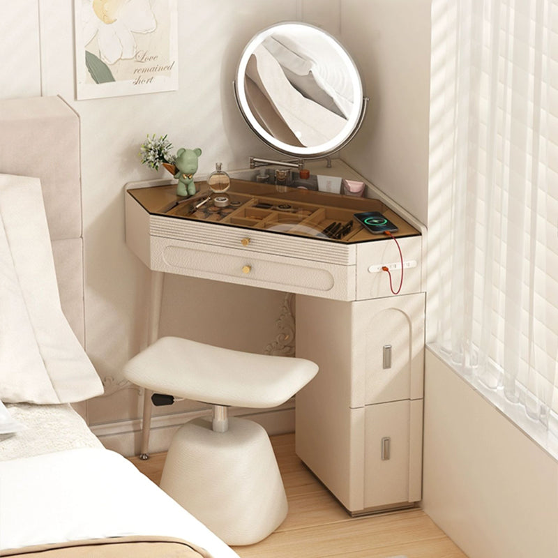 INDOORPLUS公式 | ドレッサー 三角形 コンパクト クリーム色 – Indoorplus