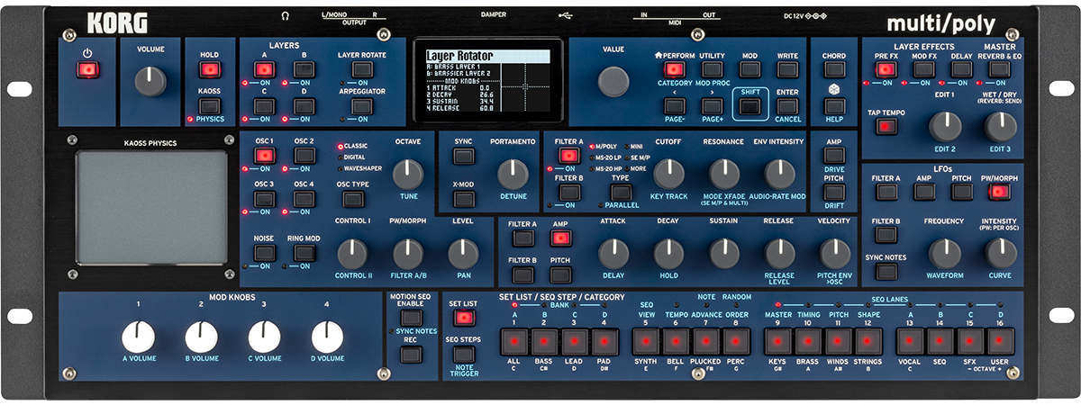 KORG multi/poly module | 「Mono/Poly」をコンパクトに進化させた