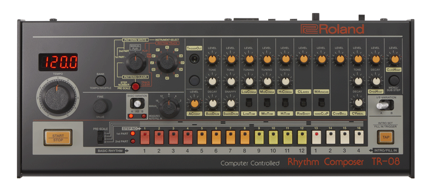 Roland TR-08 | 伝説のリズムマシン TR-808（ヤオヤ）がコンパクト設計