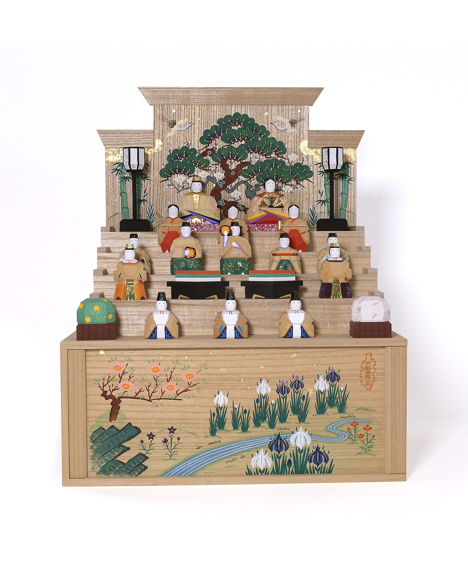 送料無料】奈良一刀彫 神泉作 段飾雛 大（三越） | 神泉/シンセン