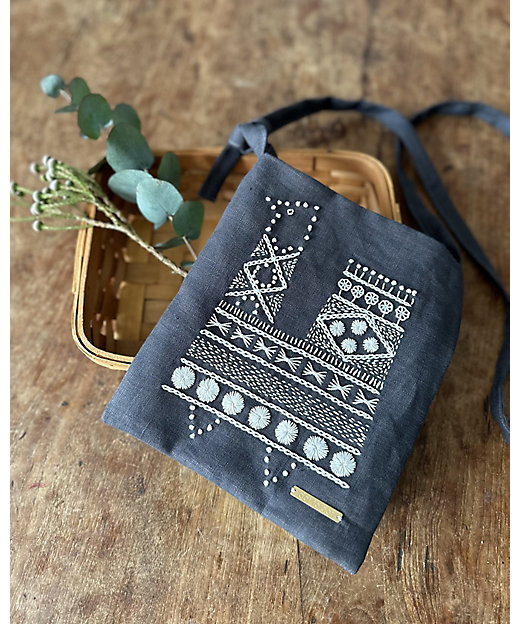 かごバッグ 堀川波 dot to dot 堀川波カゴバック 刺し子 dot to dot 堀川