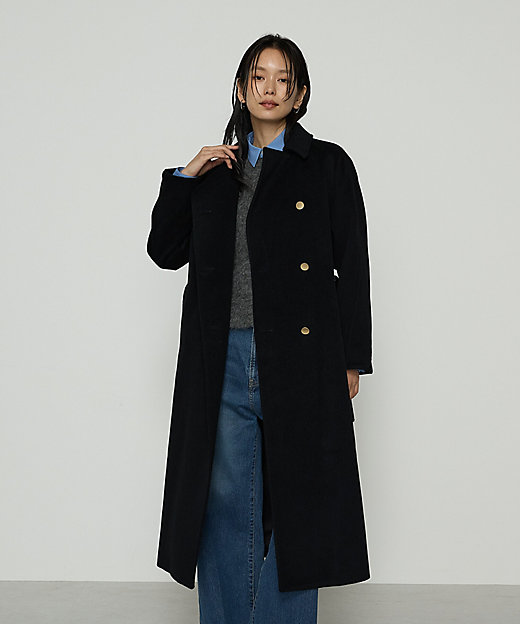 TALLサイズ 〕 アンゴラウール ロングトレンチコート