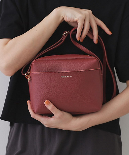 長さ調節可能】ラウンドスクエアマチ付きミニショルダーバッグ