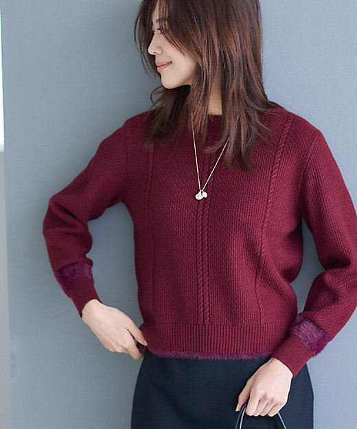 ほんのりラメ感◎】ケーブル柄ニット（2002580975