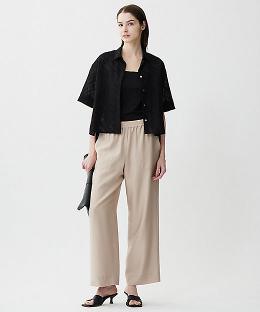 洗える】ゼブラシアーJQ クロップドシャツ（BLCMGM0611