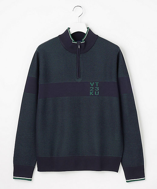 MEN】【ウォッシャブル】ハーフジップニットプルオーバー
