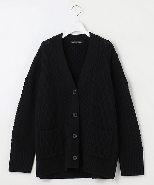 洗える】ウールカシミヤ アランパターン カーディガン