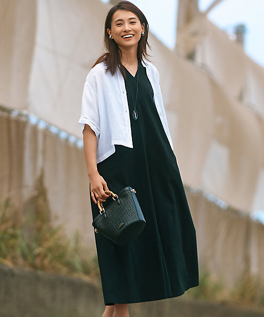 洗える】ALBINIコーコラン ノースリーブ ワンピース