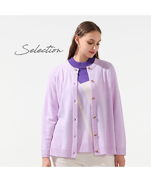 L～4L／アンサンブル対応】カシミヤニットカーディガン