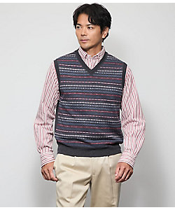 ウール フェアアイル Vネックベスト Made in UK | Brooks