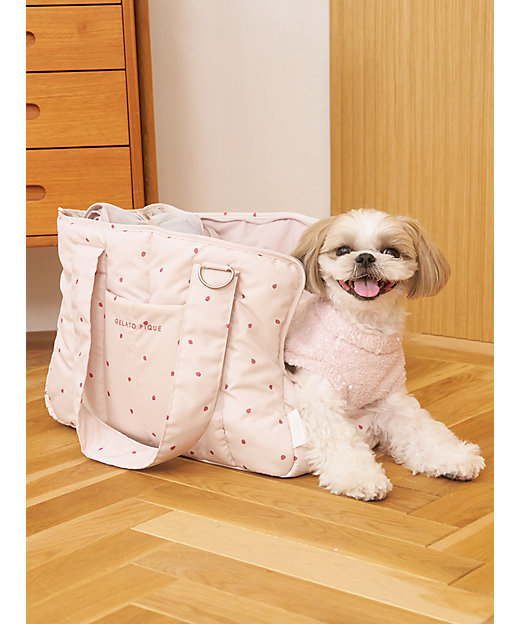 CAT＆DOG】ストロベリー柄キルティングキャリーバック | gelato