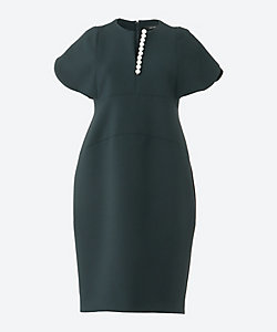 ボリュームラッフルパールスリットラインドレス YCD－425