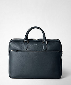 EVOLUZIONEレザー製 ダブルファスナースリムブリーフケース