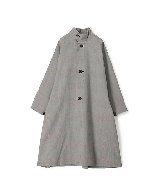 ウールギャバジン ガンクラブチェックスタンドカラーコート | CABaN