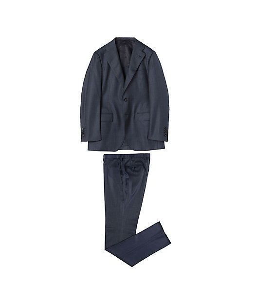 ウールシルク ピンヘッド シングルブレステッド2Bスーツ