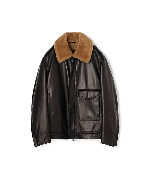 別注】EMMETI JAMES ラムレザー ムートン ブルゾン
