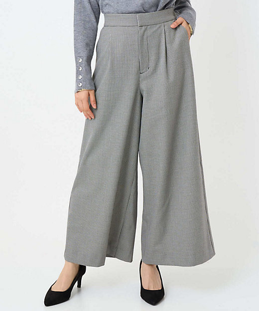 小さいサイズ】千鳥柄ガウチョパンツ／洗える | MK MICHEL KLEIN