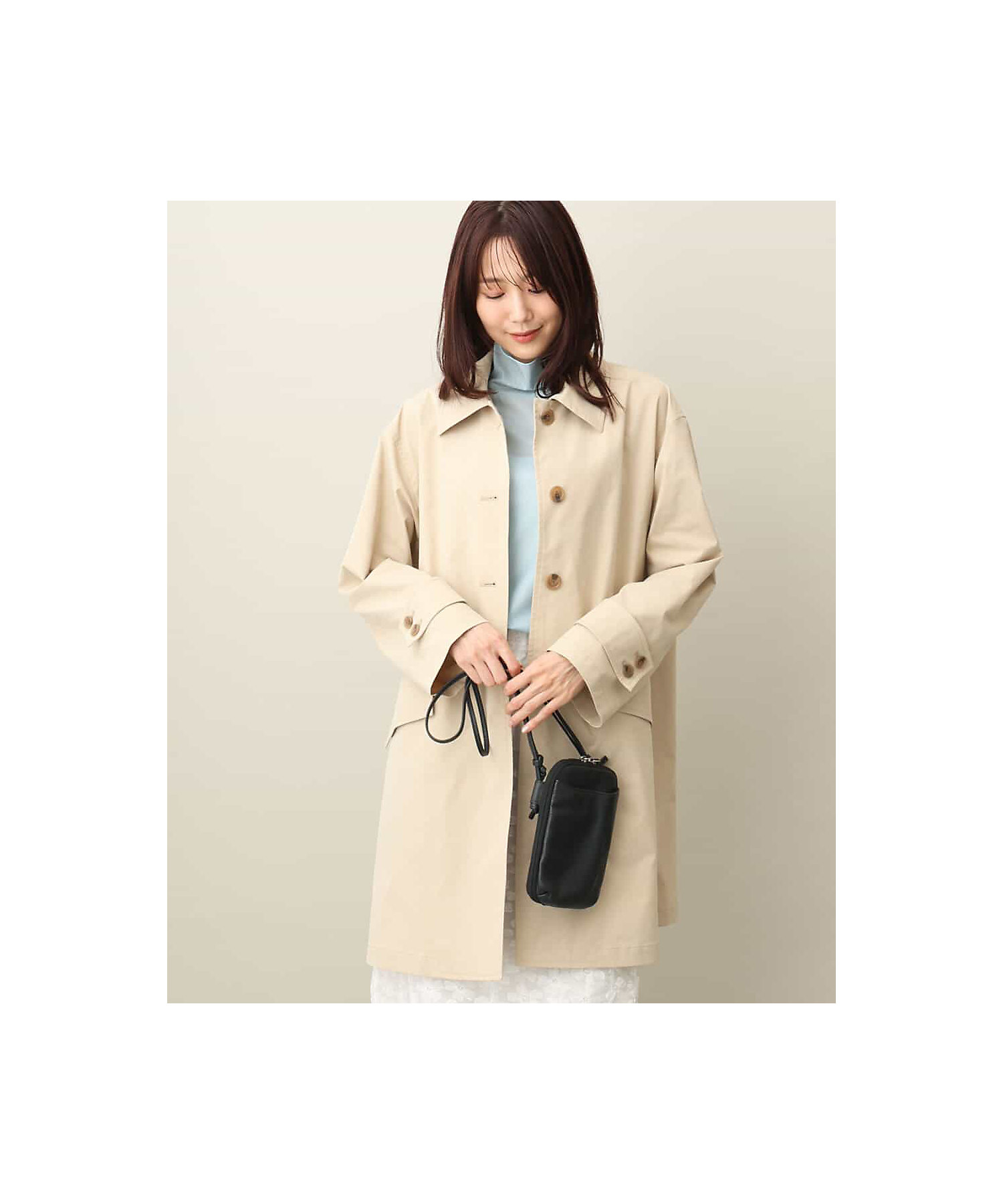 ミドル丈ステンカラーコート／洗える | MK MICHEL KLEIN (Women