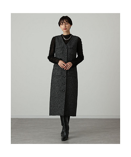 セットアップ対応商品】インターツイード4ポケットジレ ワンピース