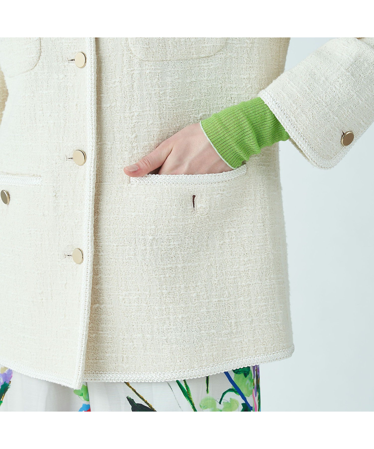 スラブコットンツイード 4ポケットジャケット | maison TOMORROWLAND