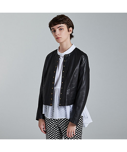 ライトセミベジタブルレザー ノーカラージャケット | maison