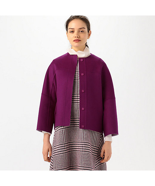 ウールカシミヤピコロール ノーカラーショートコート | maison