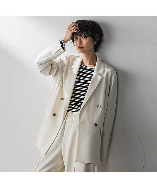 えらべるSET UP】叶えるダブルブレストジャケット≪手洗い可能
