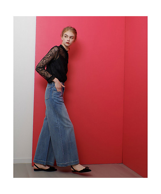 LOULOU WILLOUGHBY】レースベロアリボンブラウス