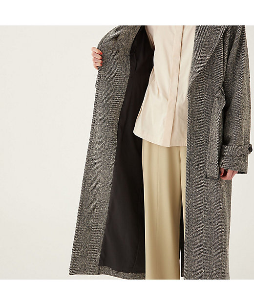 ヘリンボーンネップツイード トレントコート | maison TOMORROWLAND