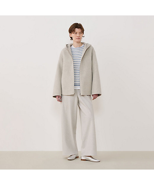 ウールカシミヤダブルフェイス フーデッドショートコート | GALERIE