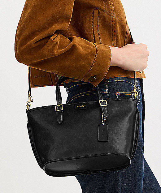 タクシー トート バッグ 21・シグネチャー キャンバス | COACH