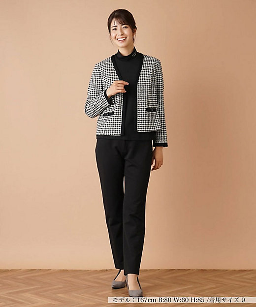 千鳥格子柄ノーカラージャケット | Leilian (Women)/レリアン | 三越
