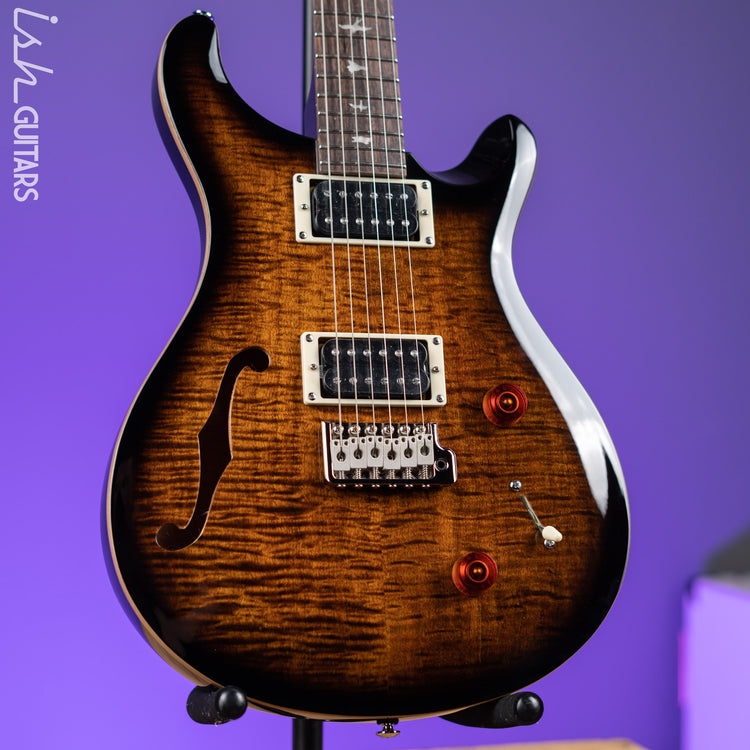 PRS SE Custom 22 Semi-Hollow Black Gold Sunburst – Ish Guitars