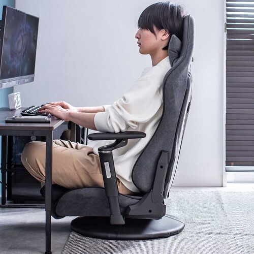 在庫限り】回転台つき ゲーミング座椅子 スエード調生地 135