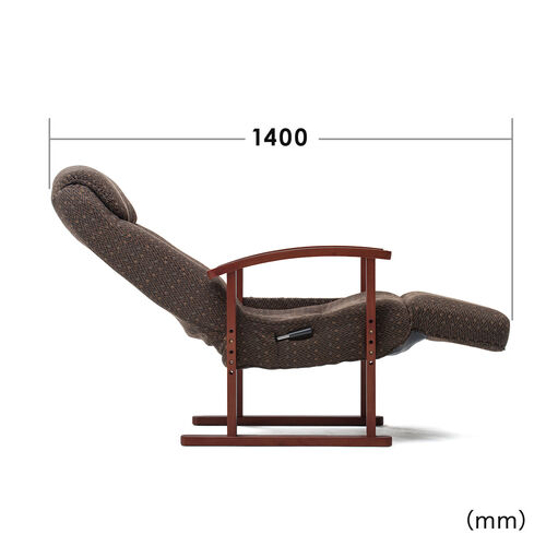 リクライニング高座椅子 オットマン ヘッドレスト サイドポケット付き