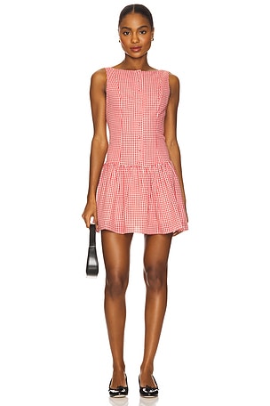 Elodie the Label Marieka Mini Dress in Red Gingham | REVOLVE
