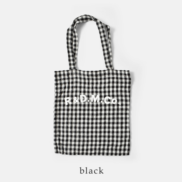 R & D.M.Co- オールドマンズテーラー リネン ギンガムチェック トート