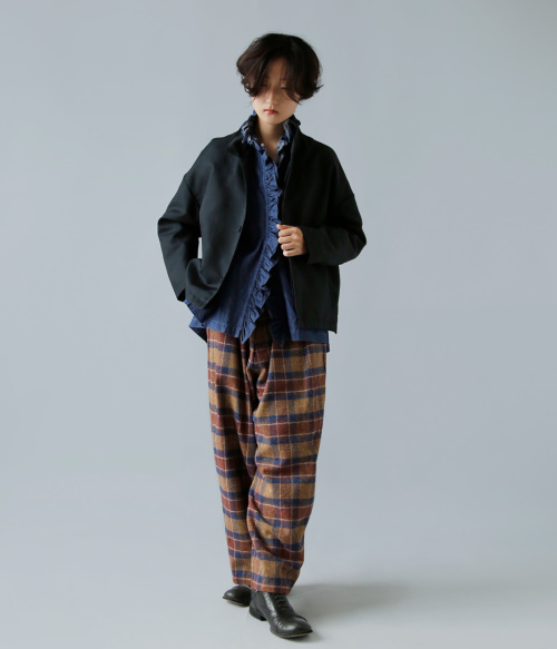 TOUJOURS トゥジュー デニムラッフルシャツ 6.5oz Organic Cotton