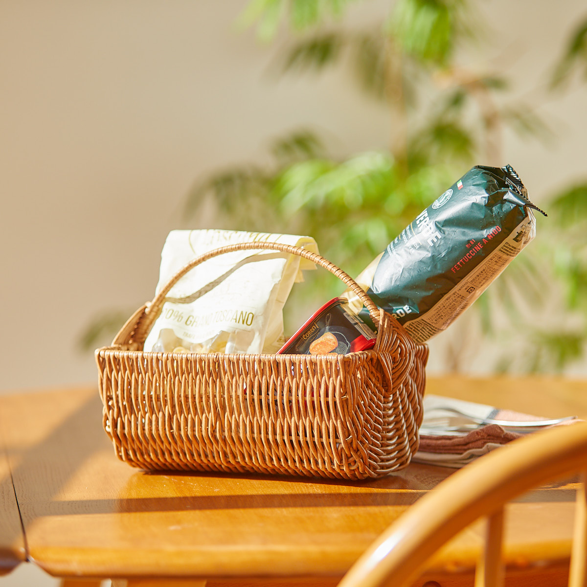 PE柳ワンハンドルバスケット 長角 | itomani（いとまに）｜日常の「暇