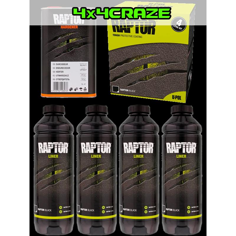 即納)ラプターライナー 4L ブラック U-POL RAPTOR LINER 正規品