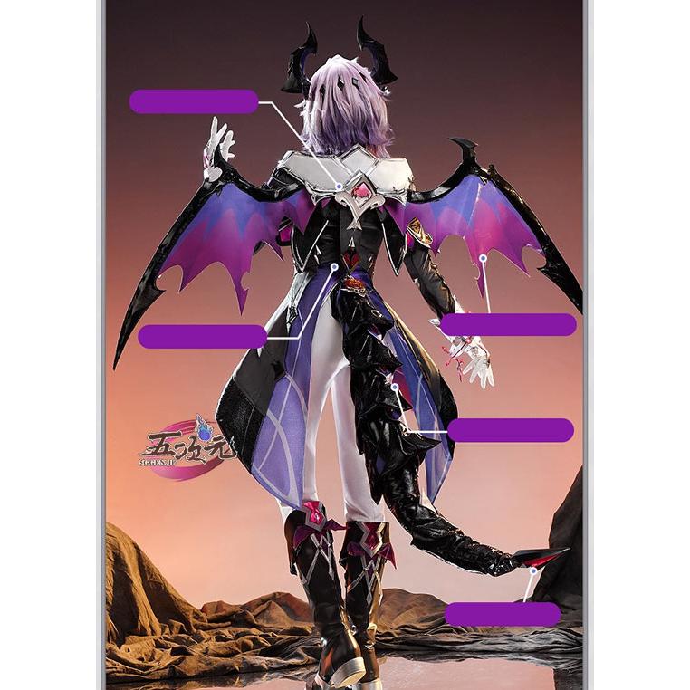 三分妄想 原神 コスプレ ドゥリン 衣装 ※ ウィッグ 靴 翼＆尻尾セット